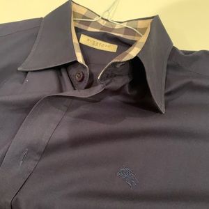 Burberry Mens navy blue dress shirt